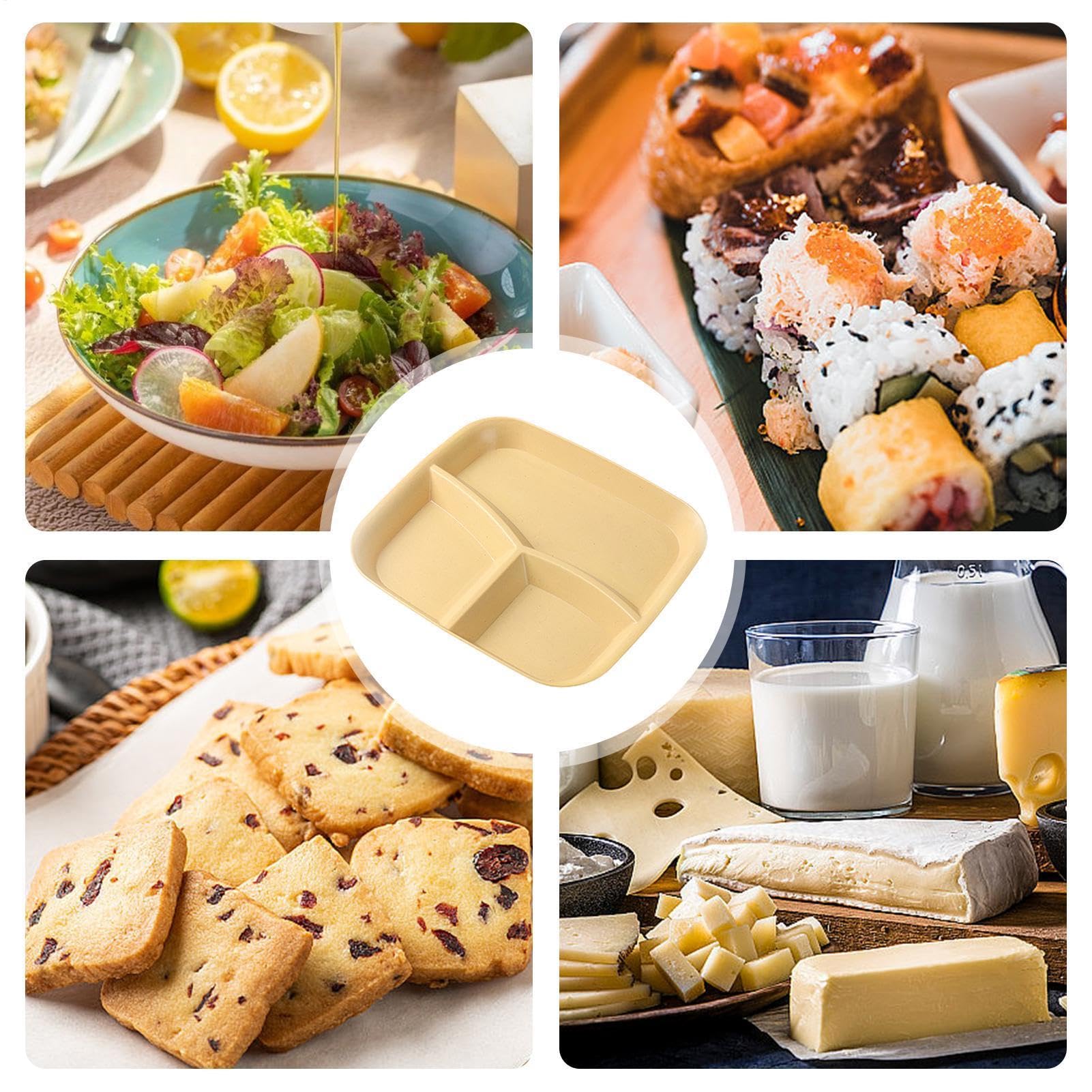 Assiettes à Compartiments pour Adultes Plateau de Service 3 Compartments