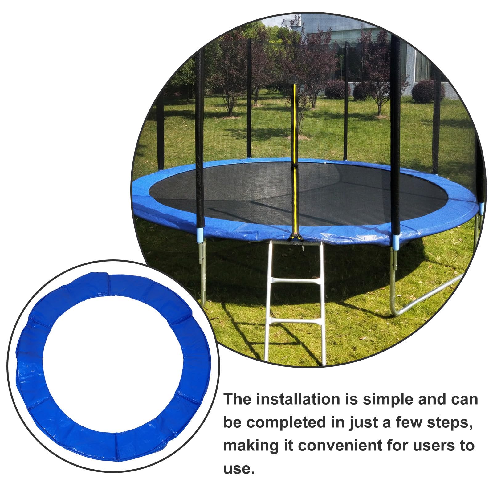 PRETYZOOM Tappetino di Sicurezza per Trampolino da Esterno 10 Piedi Imbottitura in Schiuma, Copertura di Ricambio Protettiva Resistente ai Raggi UV, Accessorio per Protezione Trampolini