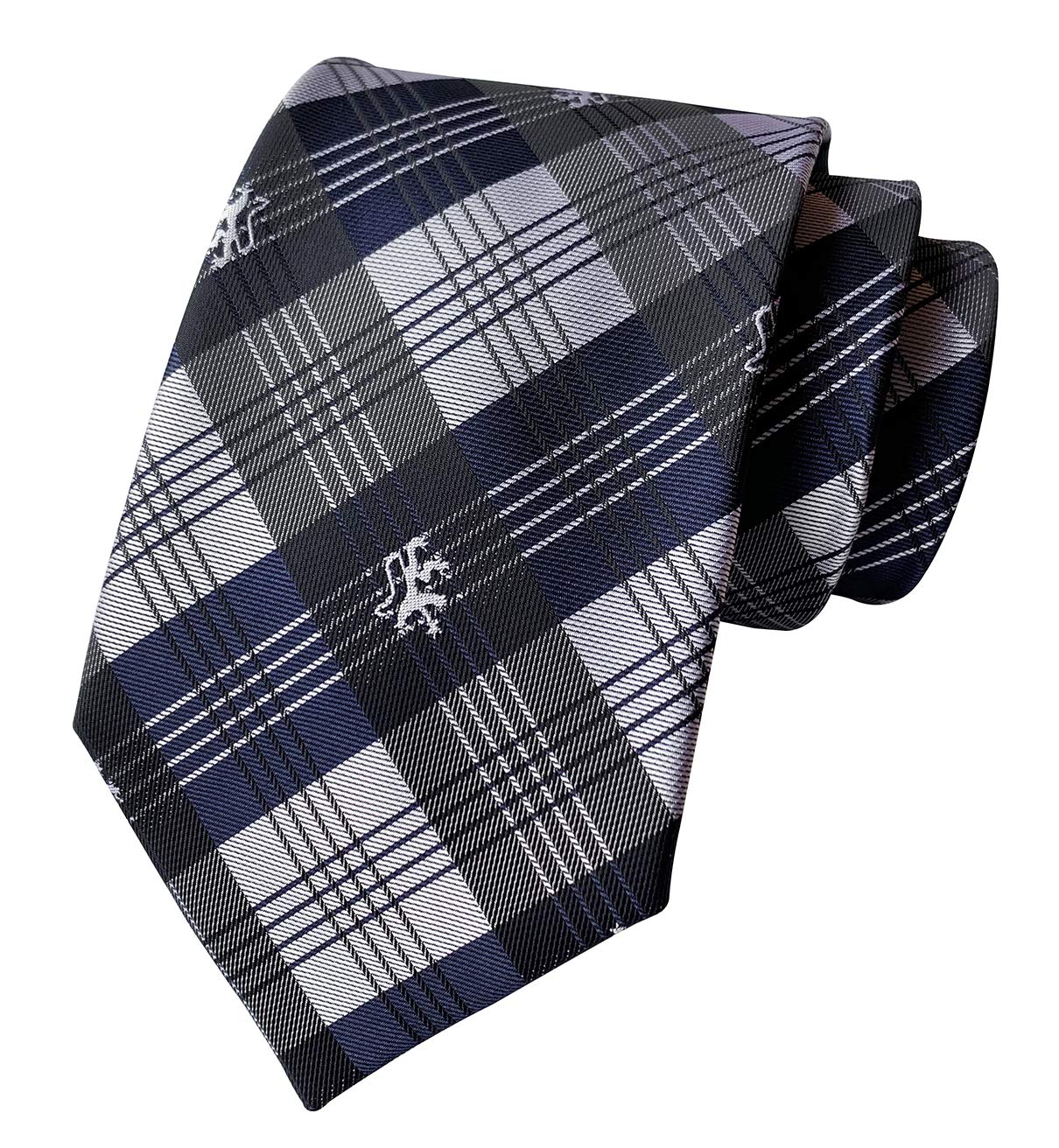ElfevesMen's Striped Gingham Check Pattern Ties Business Formal Designer Neckties