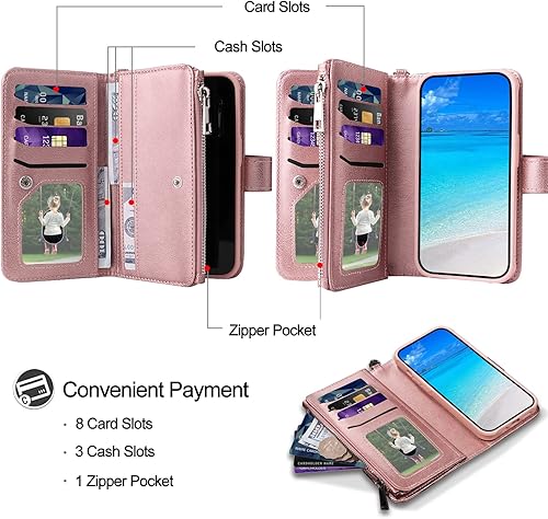 Miniatura 3 de Funda para Galaxy S22 Ultra, funda magnética desmontable 2 en 1, funda de piel sintética para teléfono con tarjetero para Samsung Galaxy S22 Ultra,