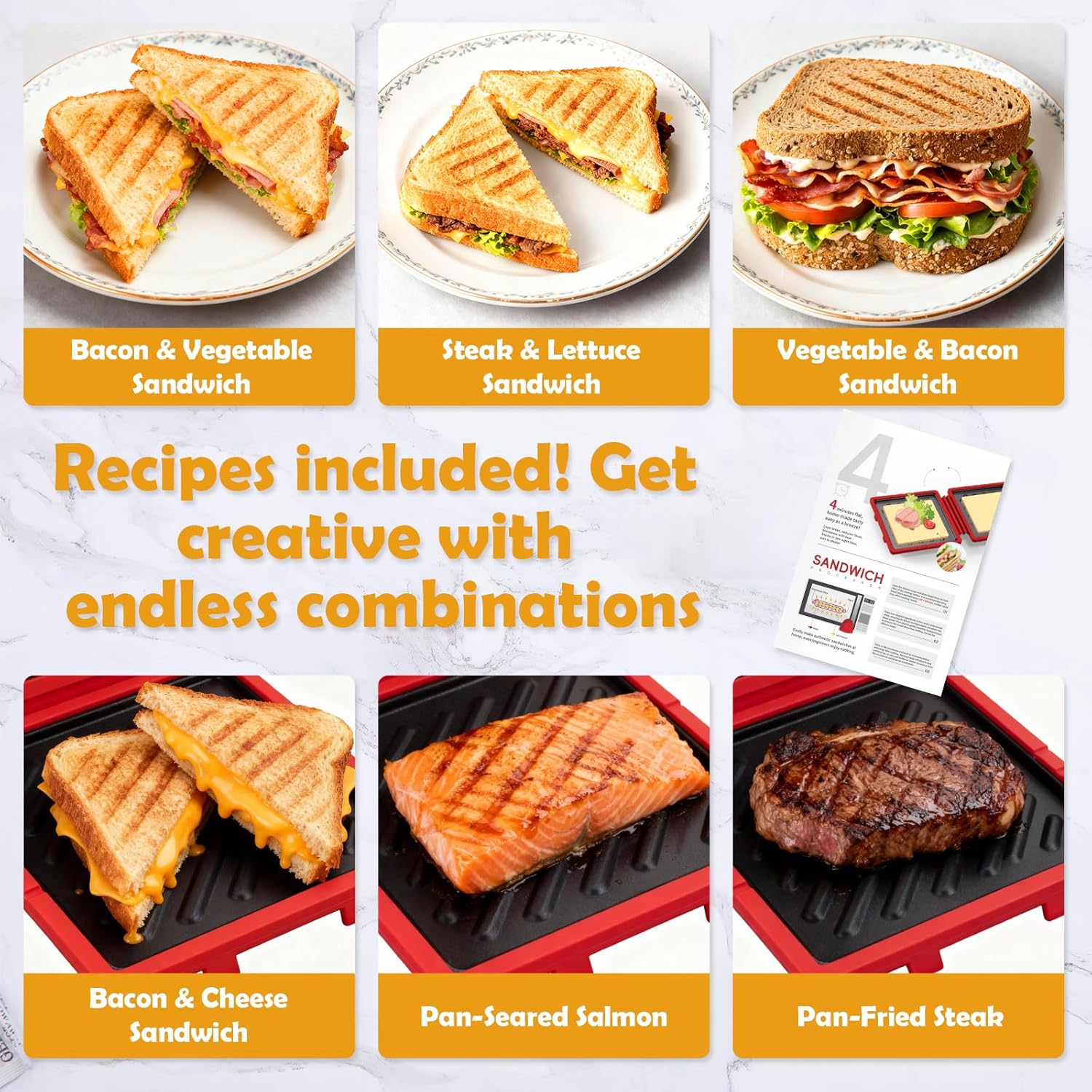 Microwave Sandwich Maker, Microwave Toaster with Adjustable Silicone Strap, Removable Non-Stick Microwave Grilled Cheese Maker, Microwave Grill Crispy, Melted in Minutes for Travel, Office, Dorm, Home