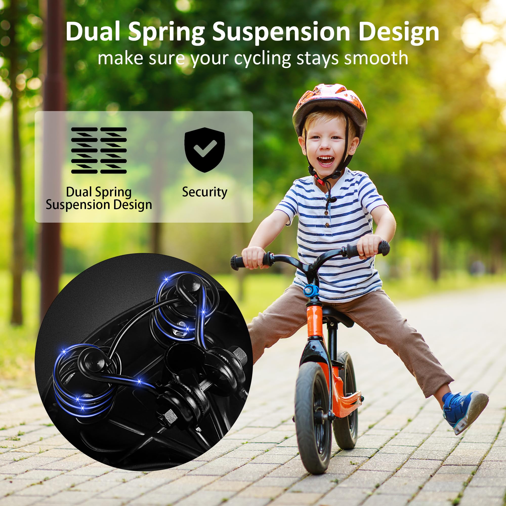 UZOASO Kids Bike Seat Bike Seat for Kids Child Bike Seat Fit for 18 20 24 Inch Boys Girls Child Bicycles Replacement Saddle Enhance Young Little Riders Riding Experience 811-L