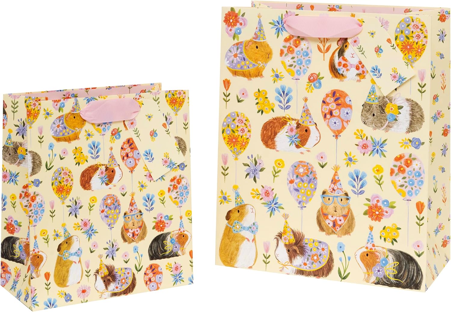 Glick Large Gift Bag - Guinea Pig Party Design - 260 x 315 x 135mm
