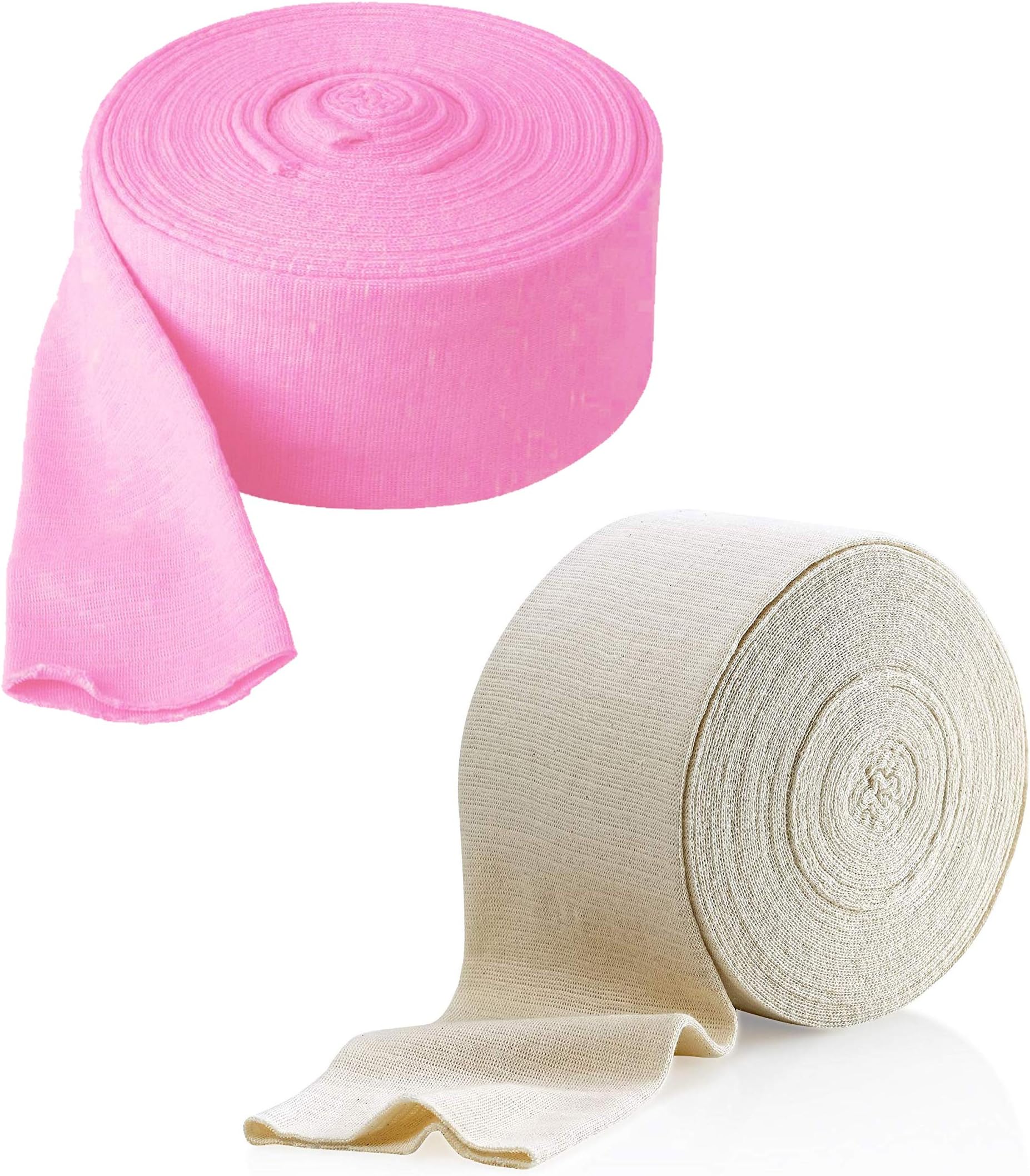 COMFORT ELASTICATED TUBULAR BANDAGE COLOR : WHITE & PINK,Size - 10 cm x 1 m (SIZE-F100 mm)