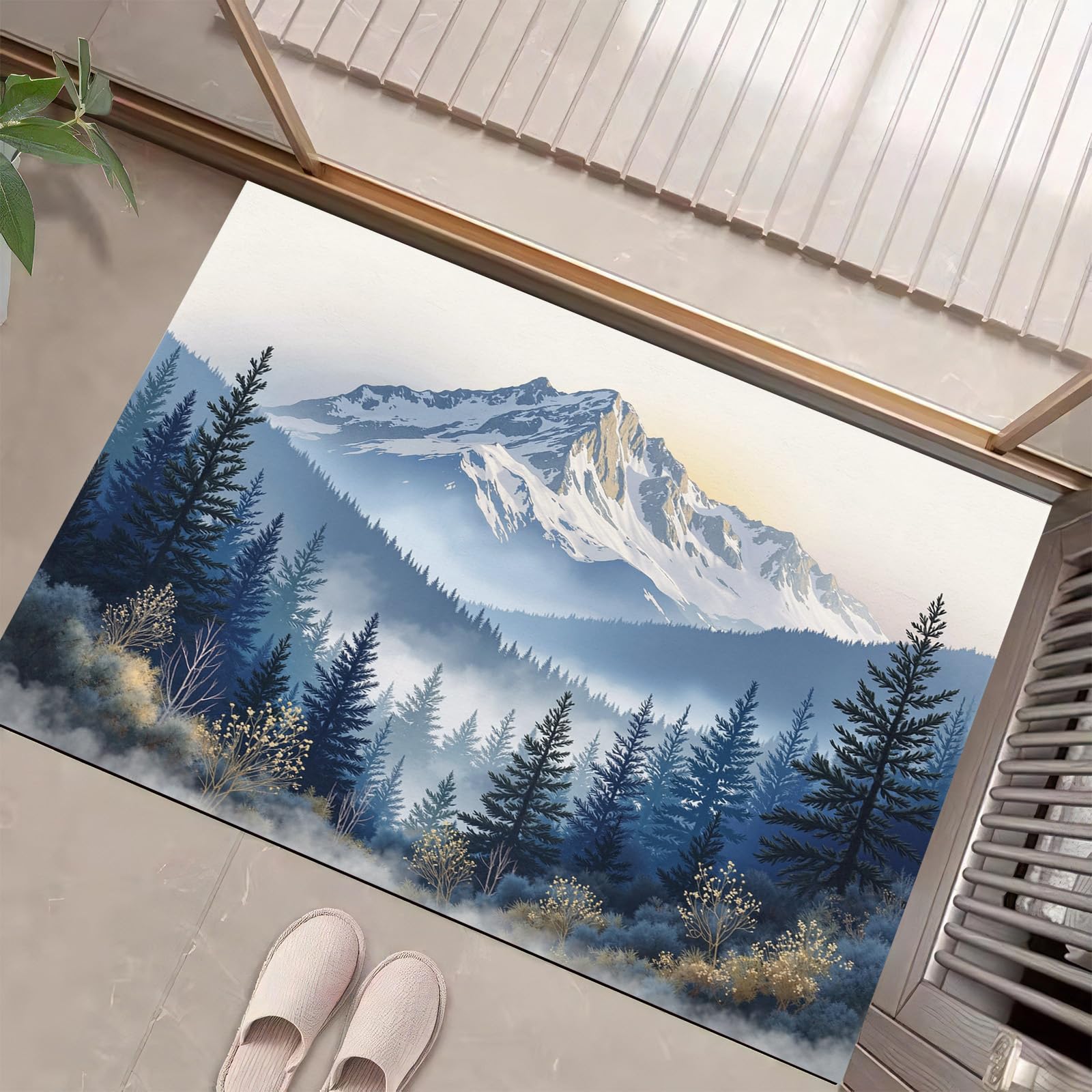 Paillasson bleu antidérapant 60 x 90 cm : résolvez le problème des sols sales en hiver