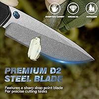 Vista 2 de Dispatch Axis Lock - Cuchillo de bolsillo plegable con clip, hoja de punta de gota de acero D2 de 3.46 pulgadas y mango G10, cuchillos de bloqueo