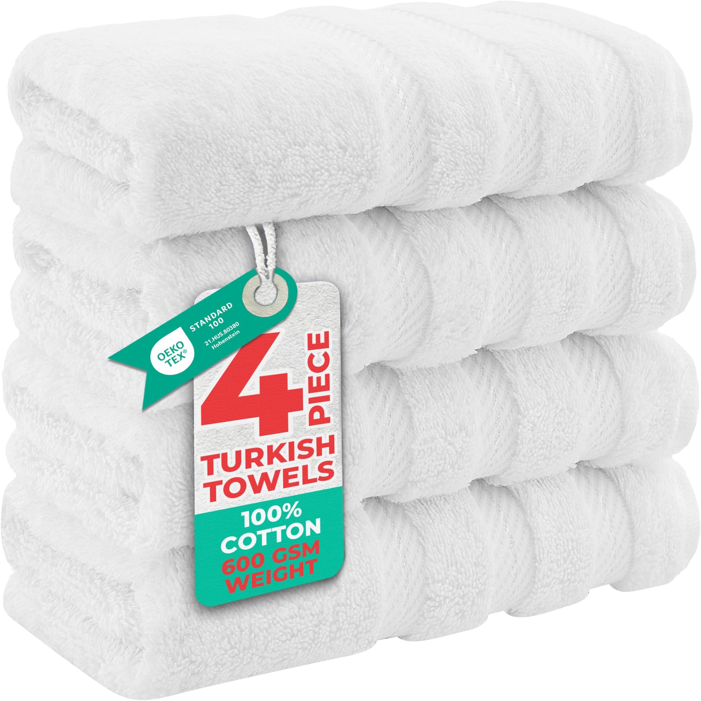 American Soft Linen 100% Cotton Luxury Turkish Towels, 4 PC Hand Towel Set