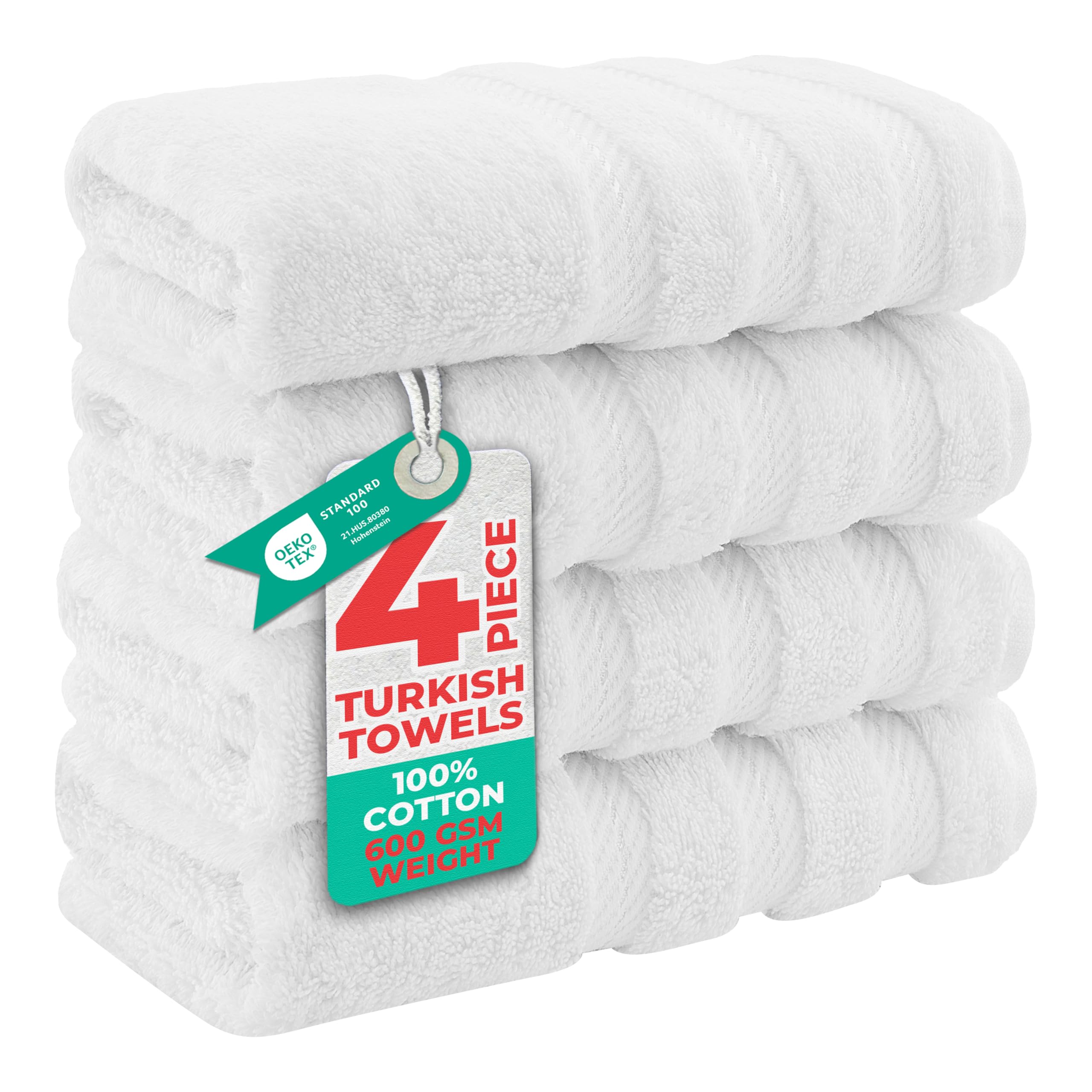 American Soft Linen 100% Cotton Luxury Turkish Towels, 4 PC Hand Towel Set