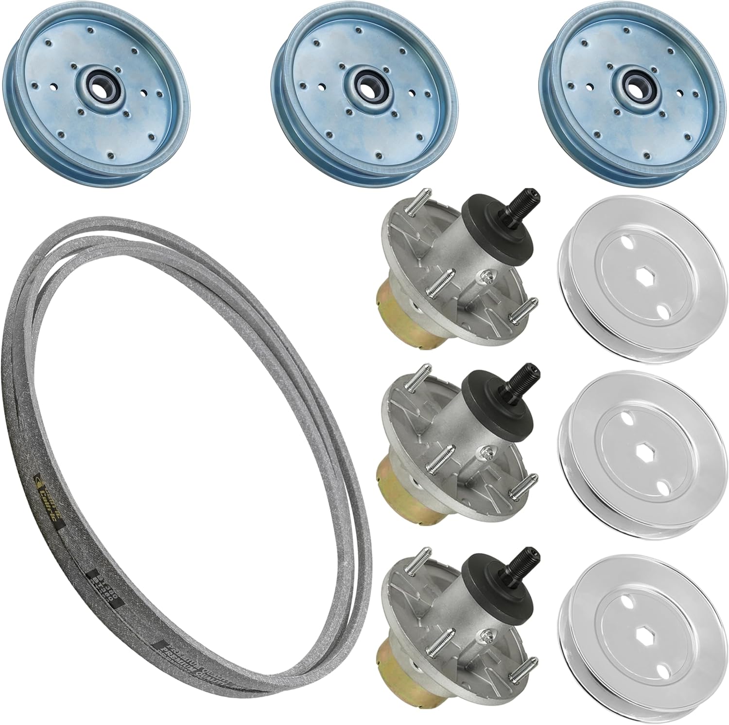 Caltric 48" 54" Deck Spindle w/Pulley Belt Compatible with John Deere Z355R Z365R Z375R ZTrak