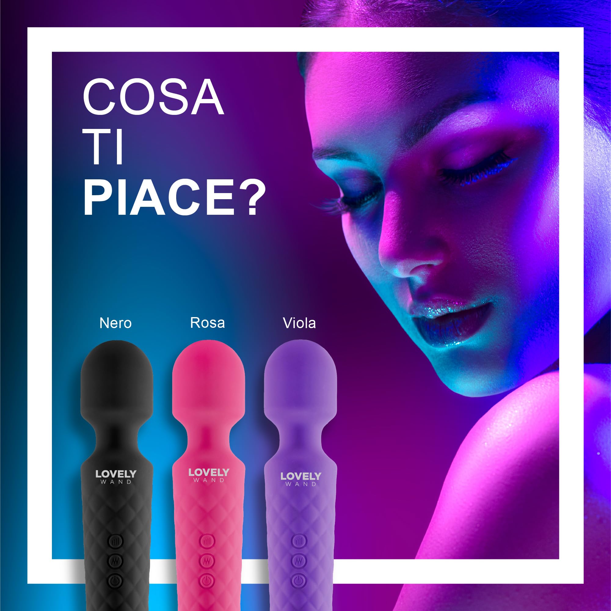 Vibratore Sessuale per Donna - Massaggiante Personale Con 8 Velocità e 20 Modalità - Stimolatore Punto G - Dildo vibrante, Vibratorepunto squirt, Giocattoli Sessuali - Lovely Wand (Viola)