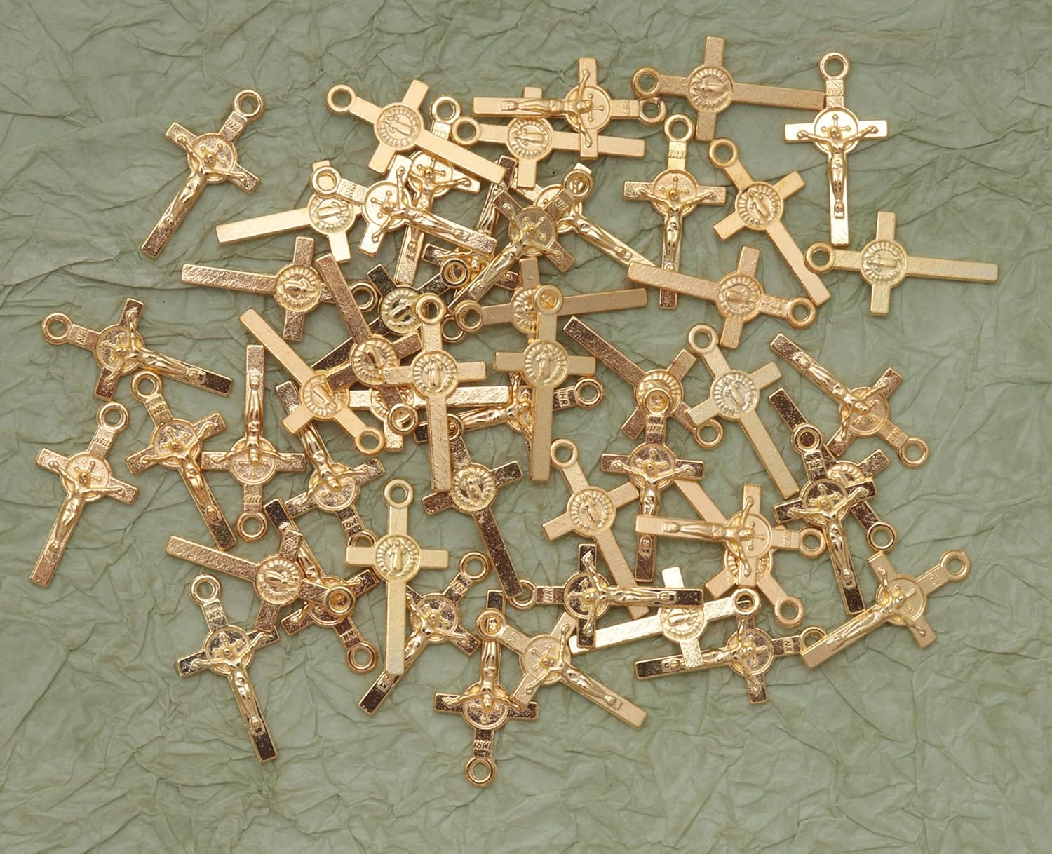 50 Pcs Jesus Cross Charms for Bracelets Small 2.3 x 1.2 cm Vintage Metal Pendants for DIY Jewelry Making Necklace Earring Keychain Crafting Scrapbooking Supplies - Image 3