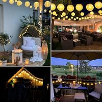 Auting Napelemes Tündérfény Lámpiók 6m 20 LED Meleg Fehér 8 Mód Kültéri - Warm White Plug Fairy Lights Lanterns, Warm White 7