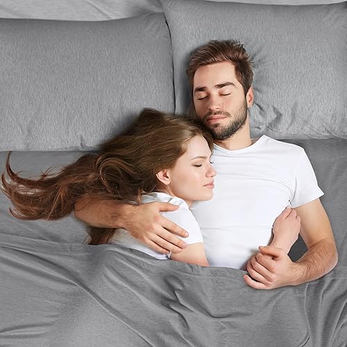 Miniatura 7 de Utopia Bedding Juego de sábanas de punto jersey Queen (paquete de 8, gris claro y oscuro)