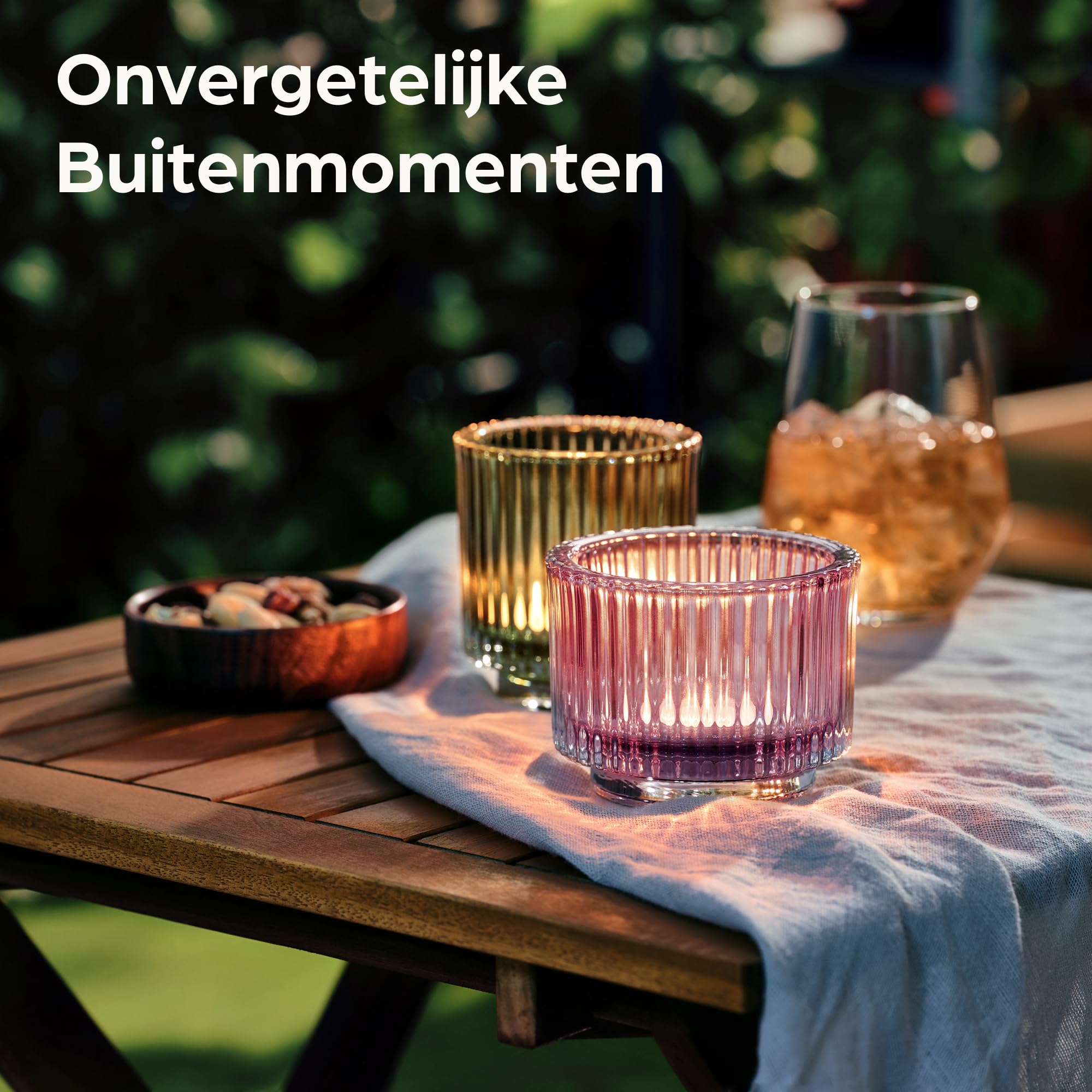 Hewory Theelichthouder, glas, goud, votiefkaarsenhouder, set van 24, gevlekt theelichtglazen, windlicht, kaarsenhouder, gouden kaarsenglazen voor bruiloftsdecoratie, tafel, tafeldecoratie, verjaardag