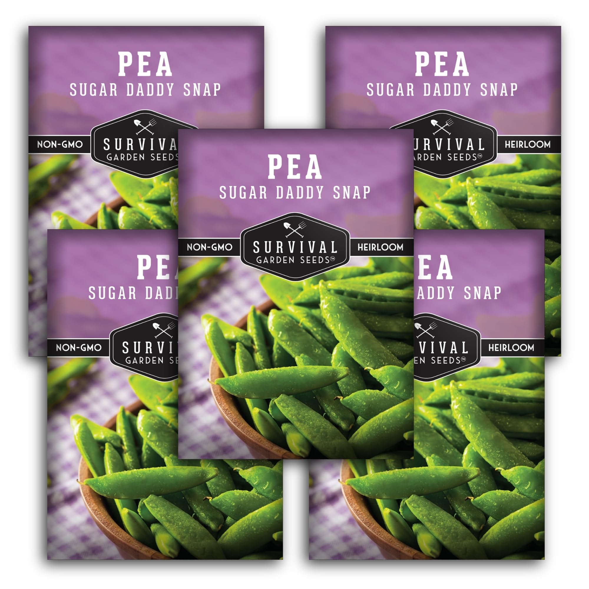 Sugar Daddy Snap Pea Seeds for Planting – Survival Garden Seeds (5 Pack)
