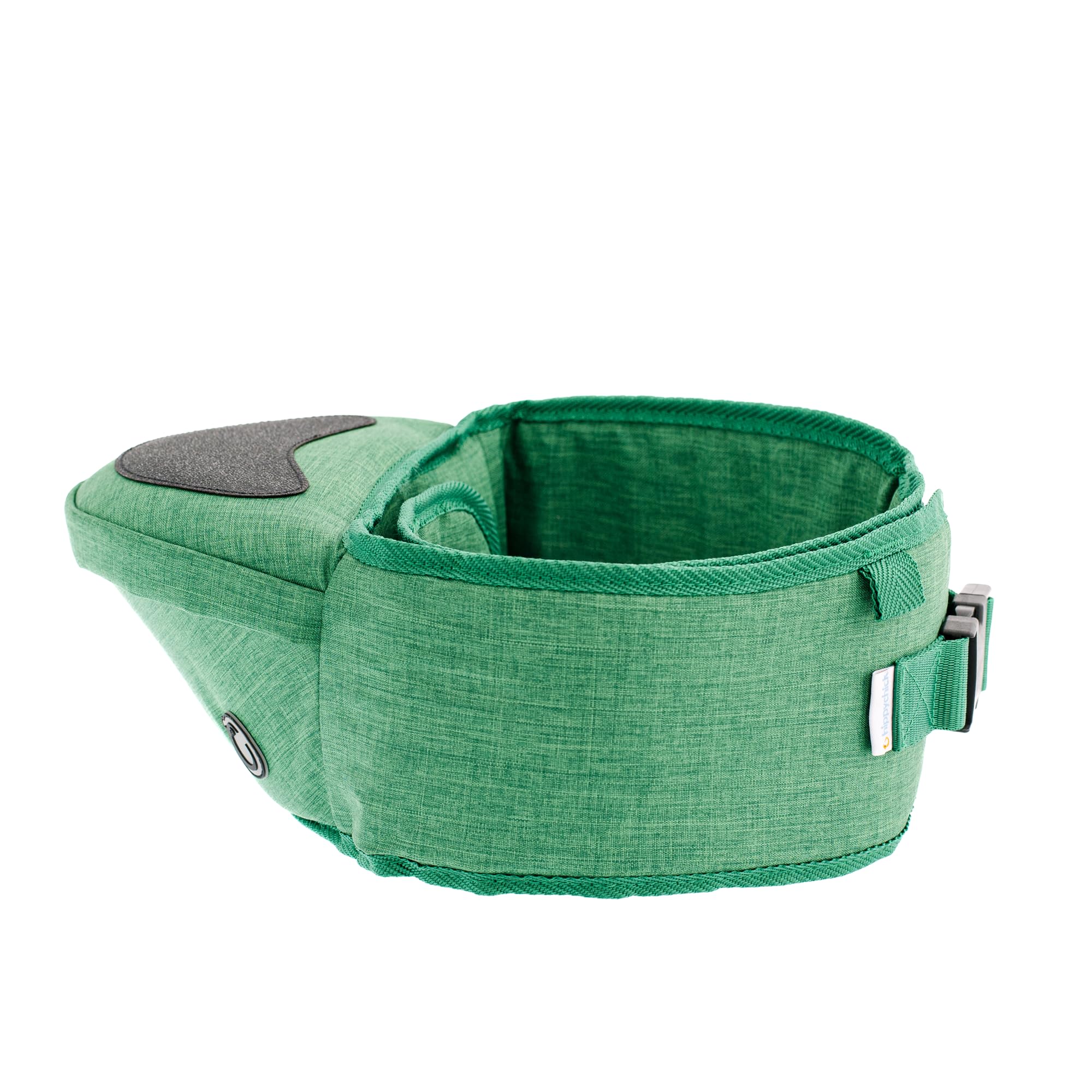 Hippychick Hipseat Baby Carrier, Lightweight Back-Saving Support Waist Stool, Adjustable Strap, Can Carry 6-36 Months Child, Denim Green