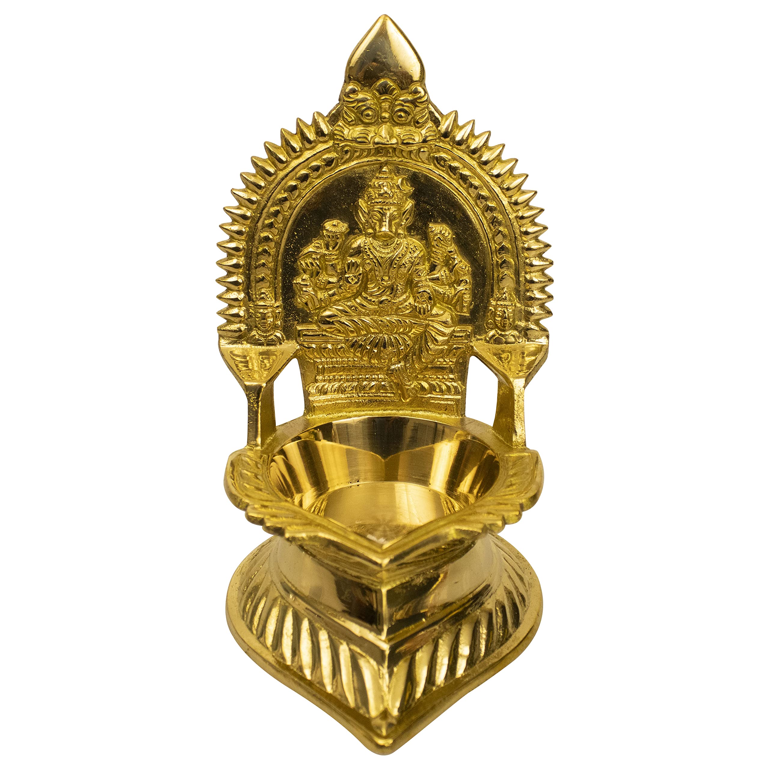 Spillbox Traditional Brass Varagi Kamachi Diya for Puja Deepam Oil Lamp for Home | Temple Kamatchi Devi Maa | Hindu Kamatchi Amman Vilakku - Varagi Amman…-image-22