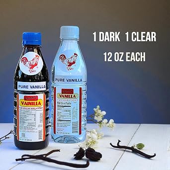 Danncy Vanilla 2 Pack 12 oz Dark & 12 oz Clear Bottles | Authentic Mexican Vanilla Flavor for Baking, Desserts & Beverages