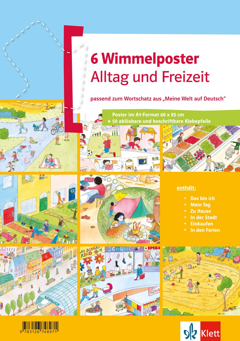 Meine Welt auf Deutsch: Wimmelposter Alltag und Freizeit