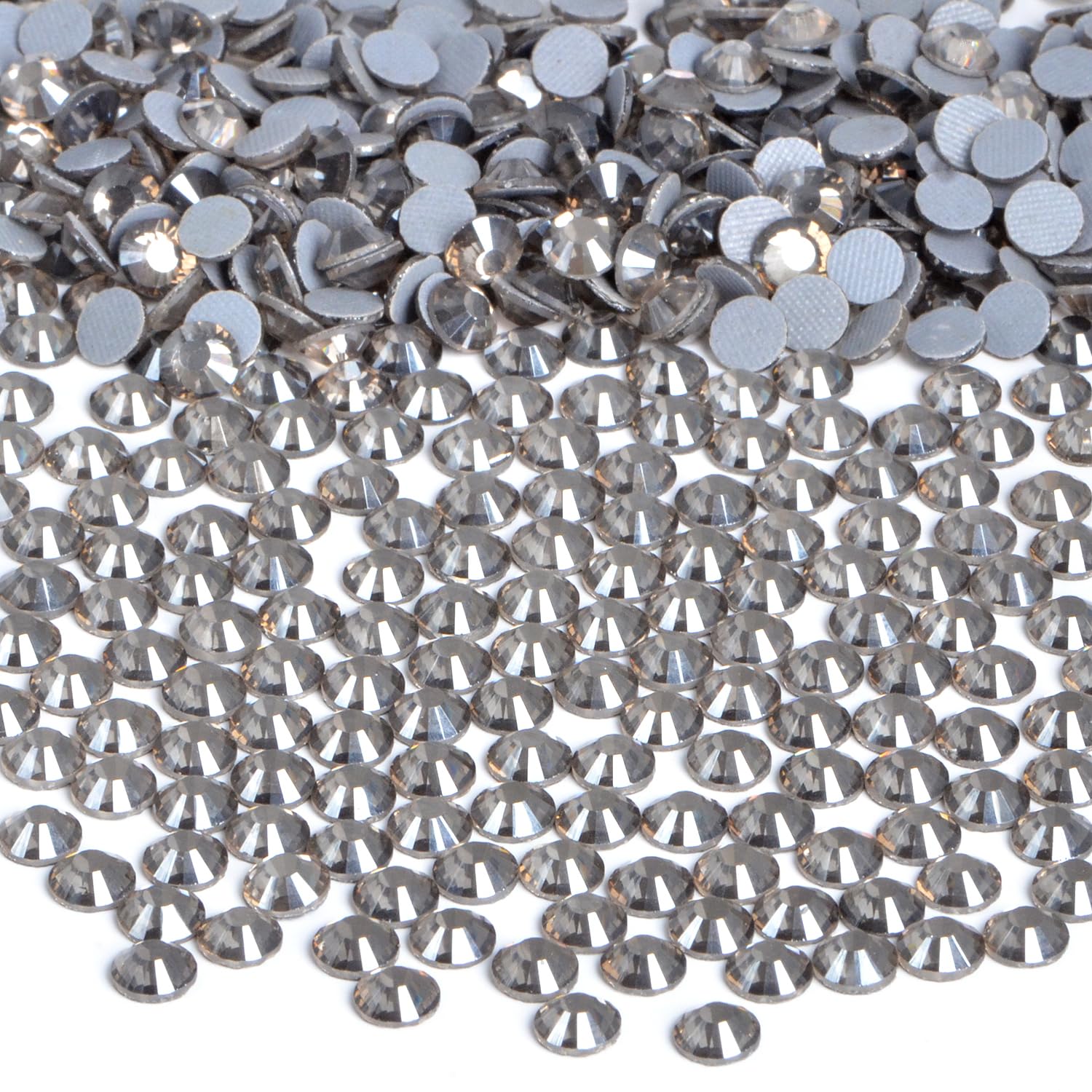 Bymitel Hotfix Crystal Rhinestones Round Gems Iron on DIY Jewelry Making Flat Back for Crafts,Black Diamond, 1.6mm(SS4/2880pcs)