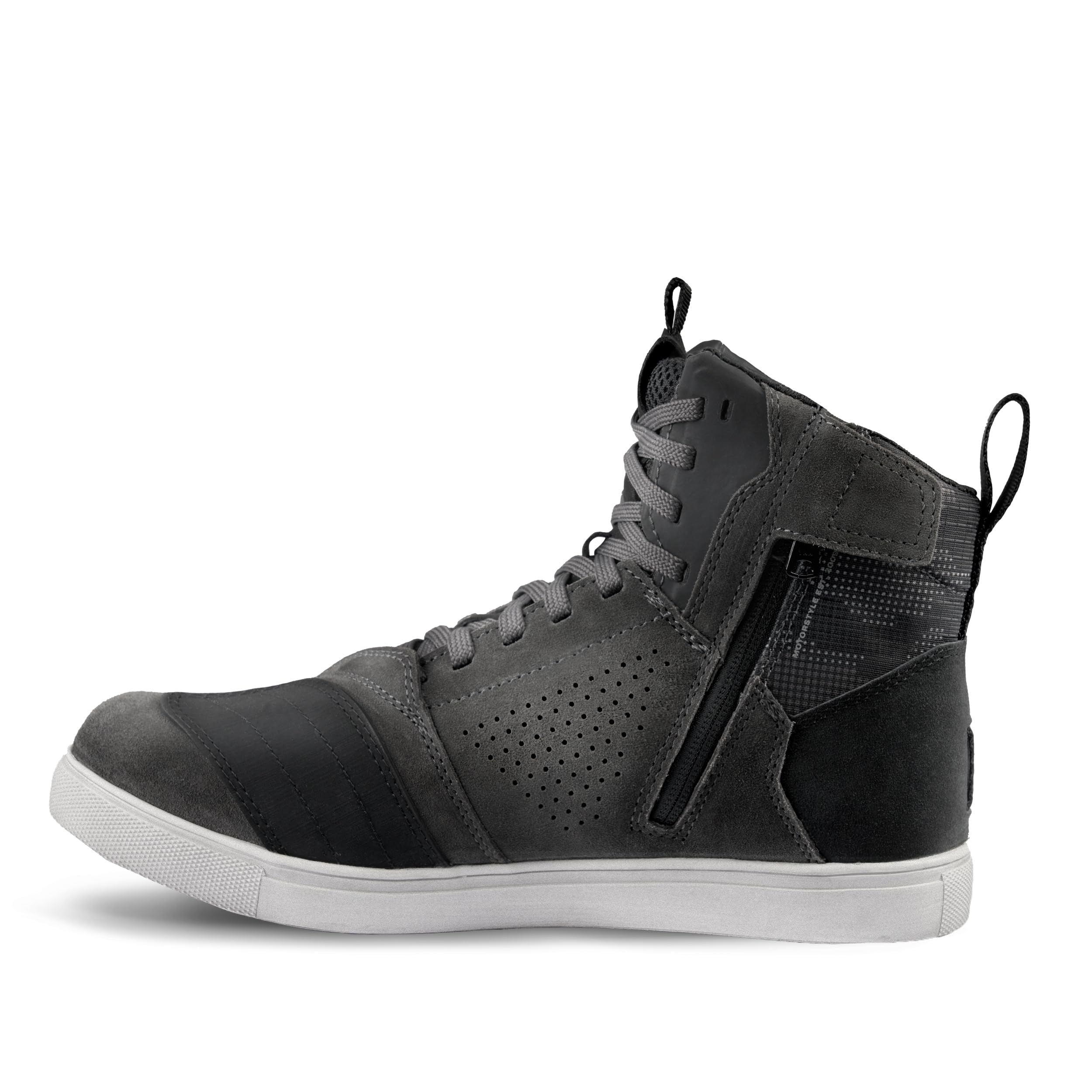 SHIMA REBEL 2.0 Botas Moto Hombre Cuero Ventilada Zapatillas Verano Calzado Motorista Baja Adventure Cremallera Lateral Protección Tobillo Motocicleta Trail (Masculinos, Ventilado Gris, 43) | Inserciones reflectantes