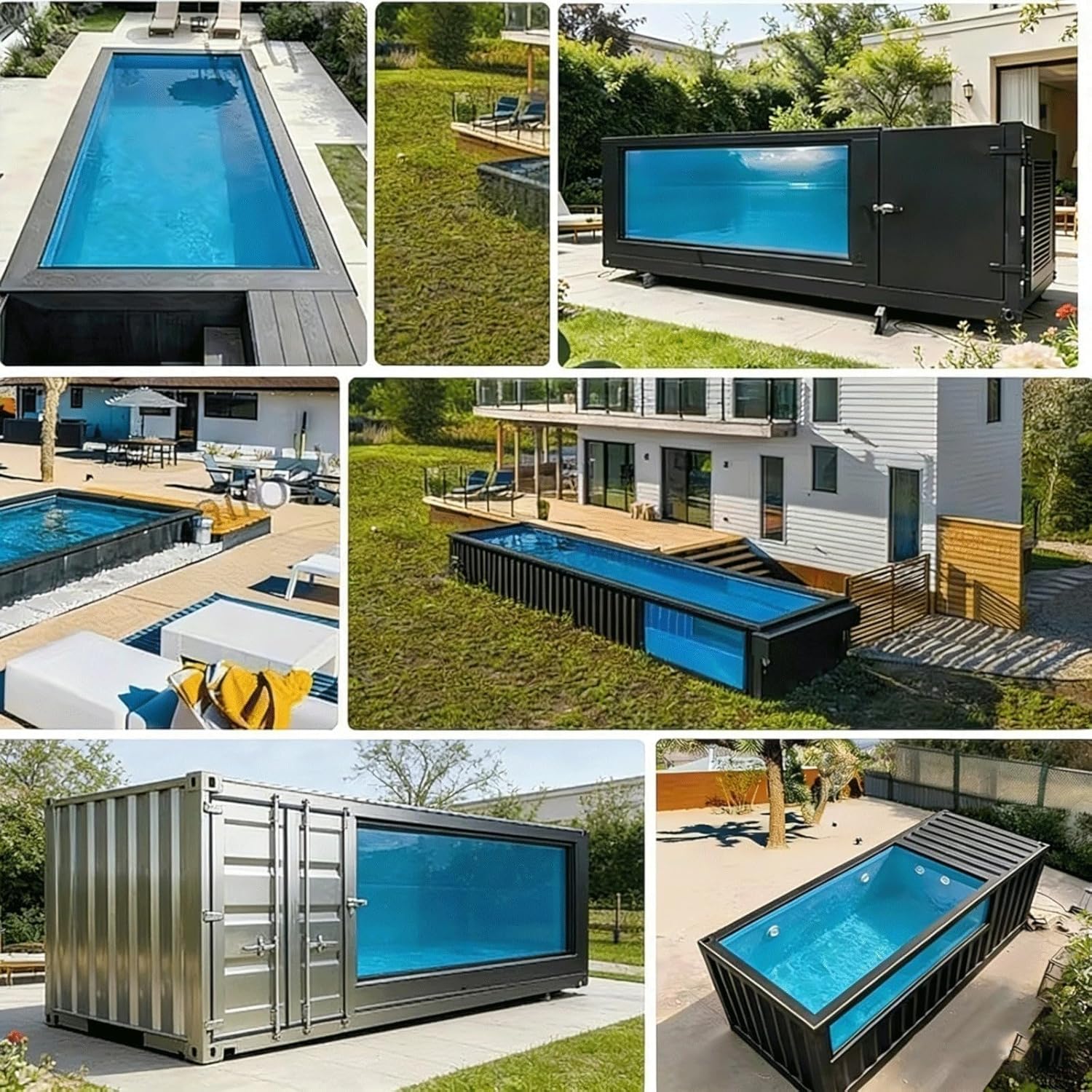 Portable Container Pool 20FT 40FT Customizable Swimming Pool, Modular Prefabricated Design for Backyard Patio Small Space or Outdoor Living