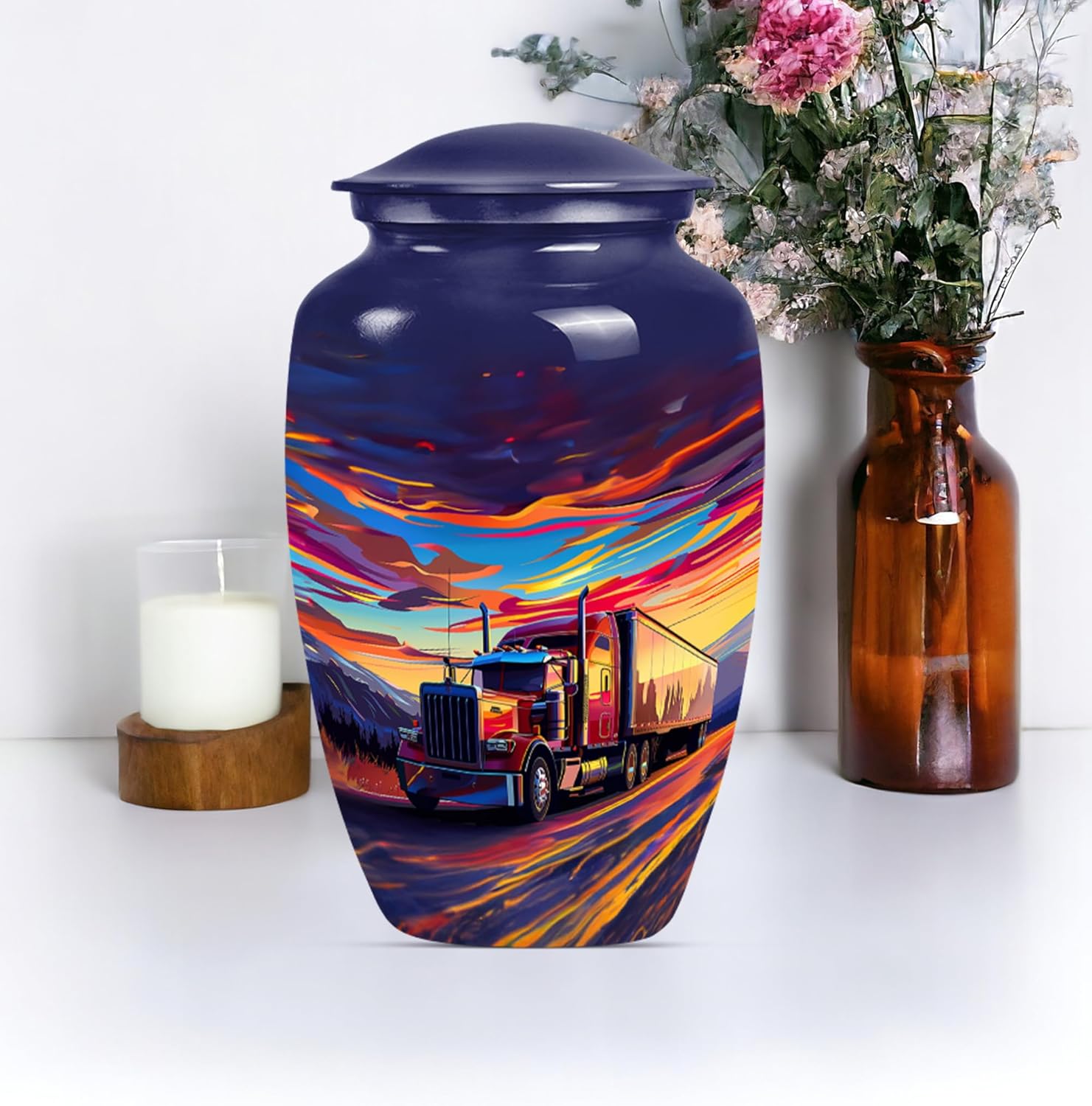 Truck Urn for Human Ashes Adult Male, Cremation urn for Human Ashes Adult Female, Memorial Gift for Decorative 10Inch