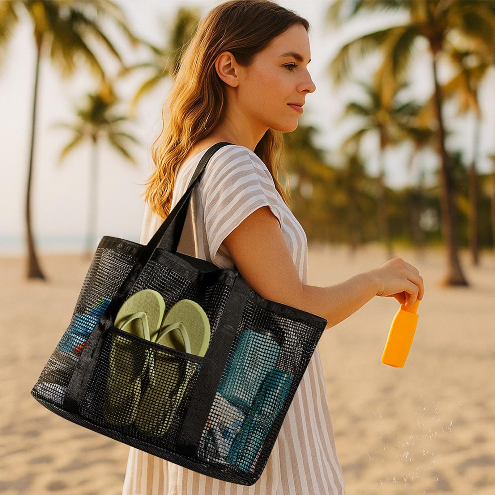 Borsa per il trasporto, pieghevole, leggera e con grande capacità, borsa a tracolla da piscina, borsa da viaggio, per viaggi, lago, crociera, all'aperto, campeggio, picnic, lavoro, vestiti