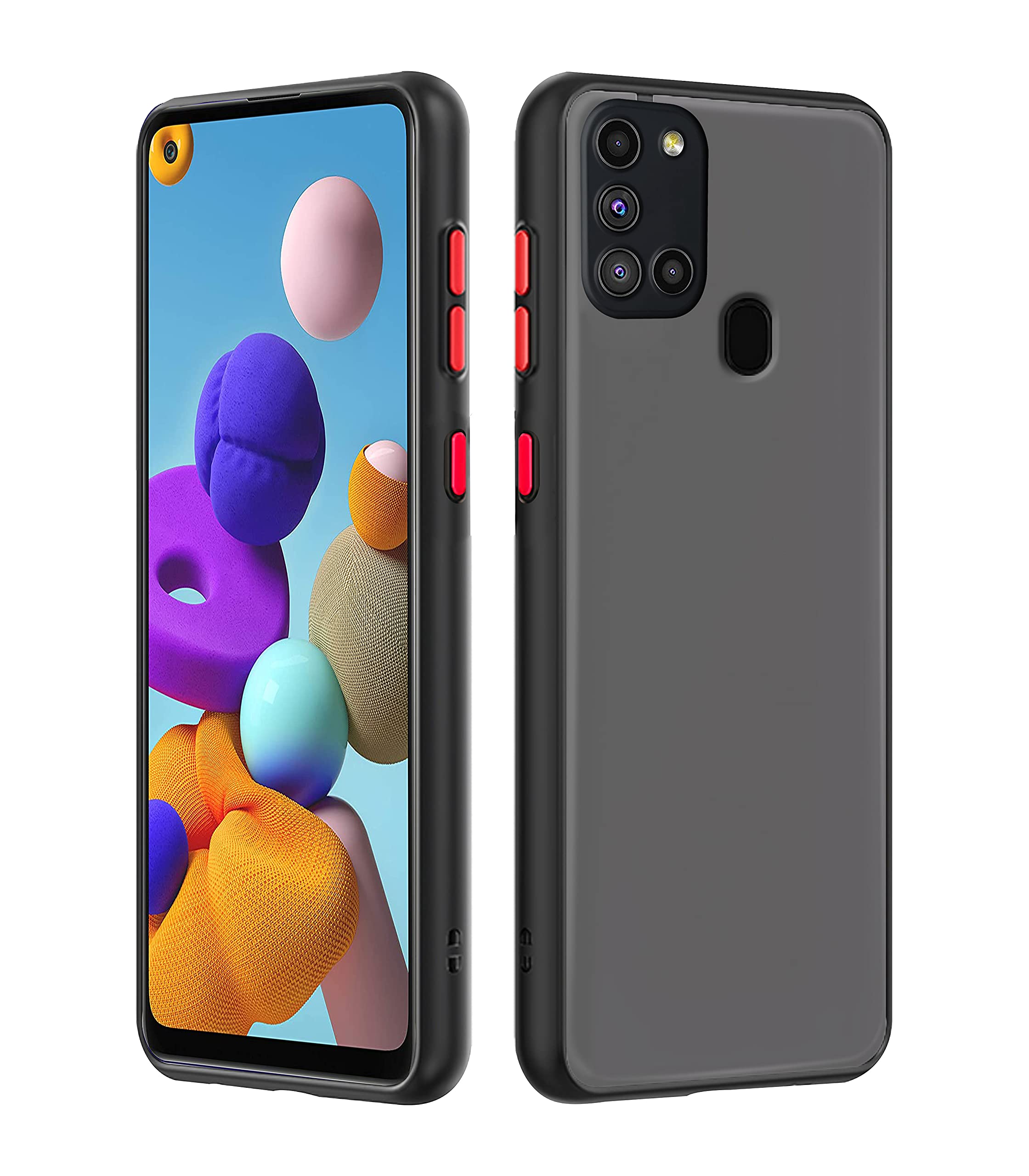 Pikkme Samsung Galaxy A21s Smoke Cover Protective Shockproof Matte Hard Back Case Cover for Samsung Galaxy A21s (Black) (B08WHV7WZF) Amazon Price History, Amazon Price Tracker