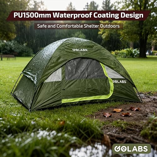 Miniatura 3 de Golabs CT1 - Tienda de campaña para 2 personas, fácil de instalar en 3 minutos, PU1500 mm impermeable con parte superior de malla y puerta con