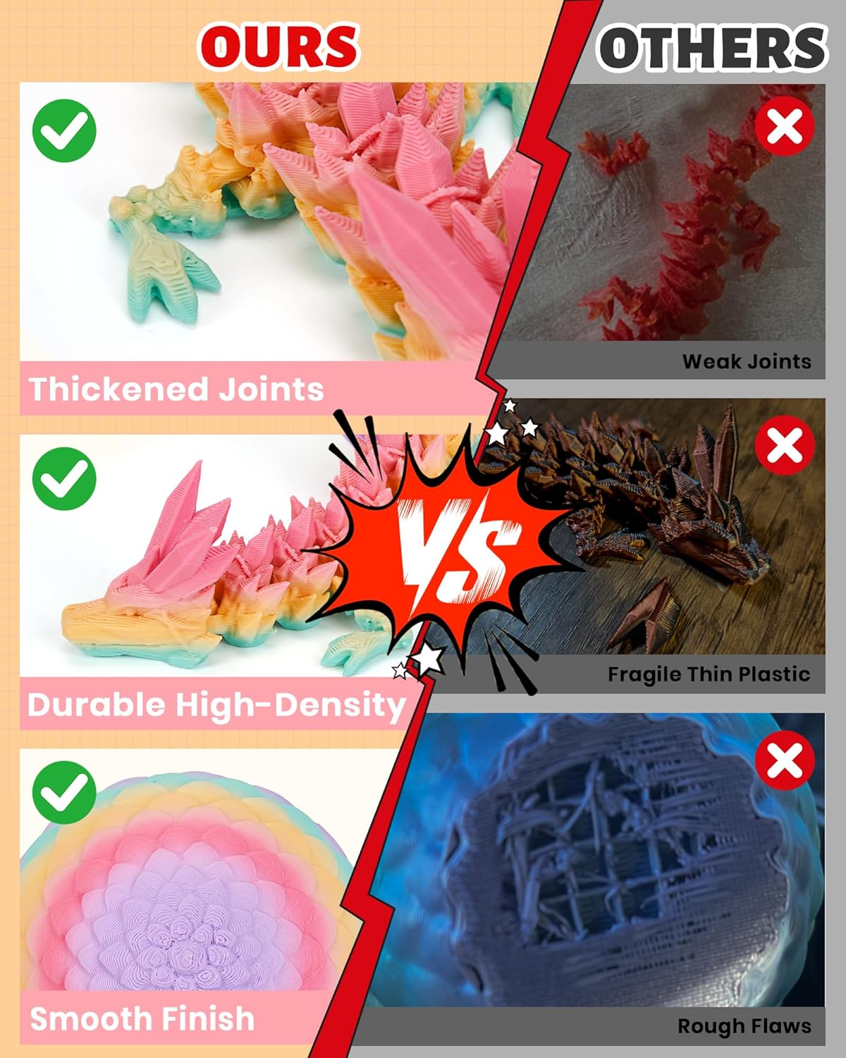 TBOLINE 12" 3D Printed Dragon Egg, Cool 3D Printer Articulated Crystal Dragon Toys for Kids, Surprise Animals Figurines Fidget Dinosaur Eggs Toys for Girls Kids Teen 5-7 4-6 8-12