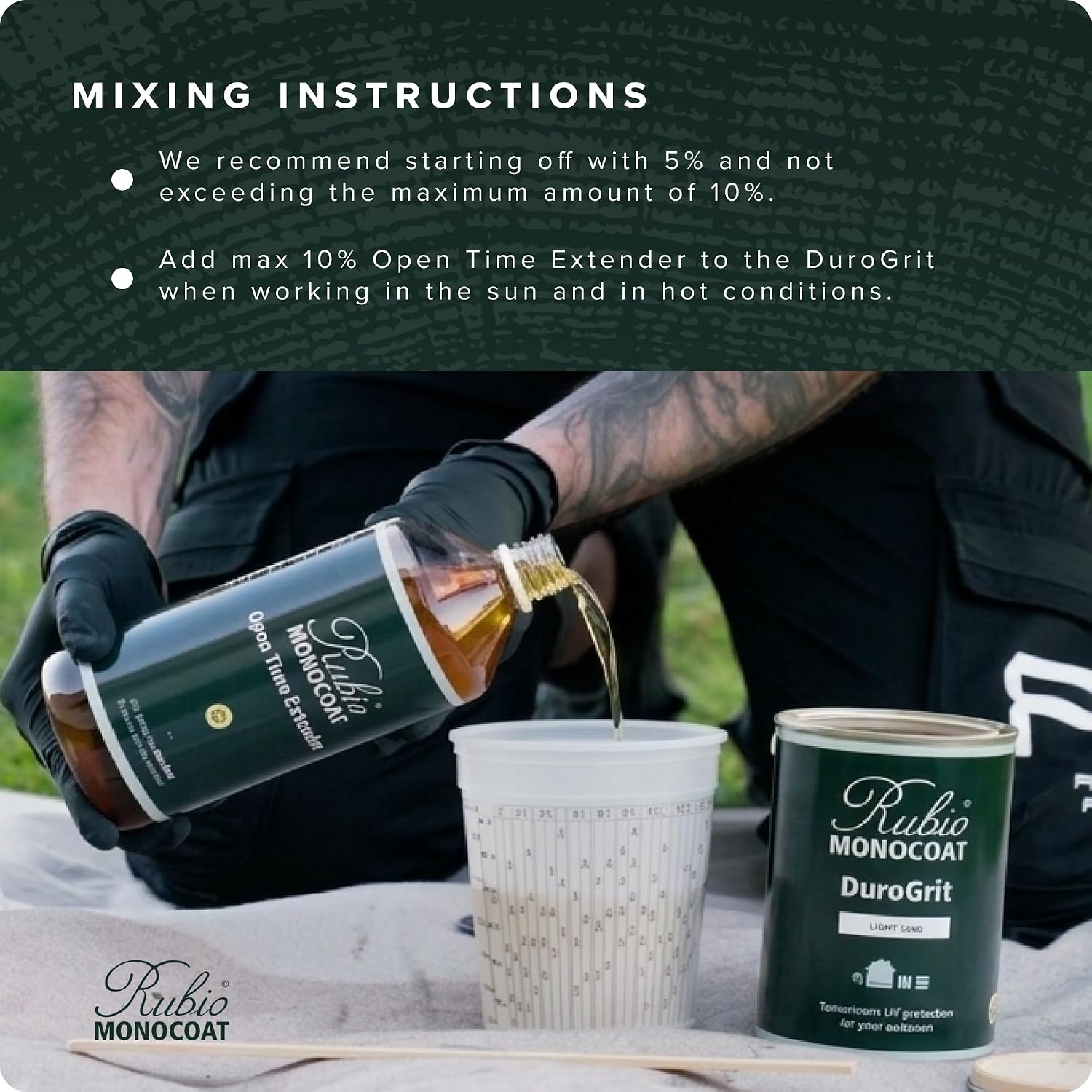 Rubio Monocoat Open Time Extender, 100ml | Add-On for DuroGrit Outdoor Wood Oil | Slows Drying in Hot/Sunny Conditions | 0% VOC | Easy Dilution for Better Workability