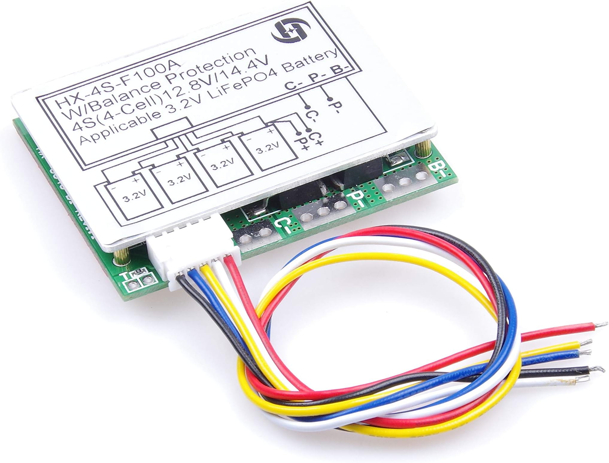 KNACRO 100A 4S 3.7V Protection Board for Lithium Battery 14.8V 16.8V with Balance Over-Current Over-Charge Over-Discharge Short-Circuit Protection BMS Protection PCB Board (4S 3.2V 100A)