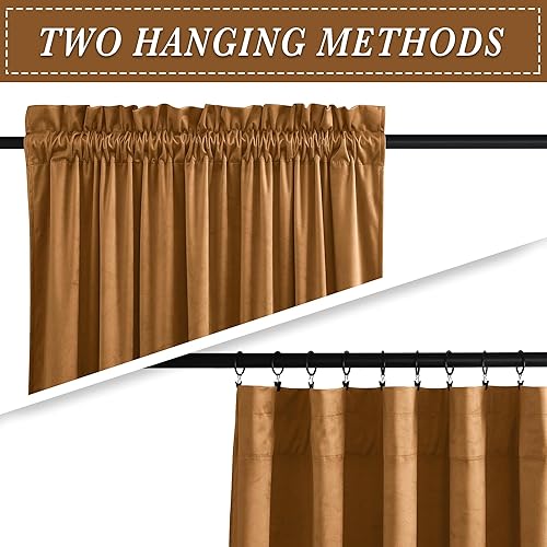 Miniatura 160 de RYB HOME Cortinas de terciopelo súper lujosas con diseño de bolsillo para barra, cortinas de privacidad con aislamiento térmico para oscurecer