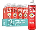 Sparkling Ice Raspberry Lemonade Sparkling Water, Zero Sugar Flavored Water, with Vitamins and Antioxidants, Low Calorie Beverage, 17 fl oz Bottles (Pack of 12)