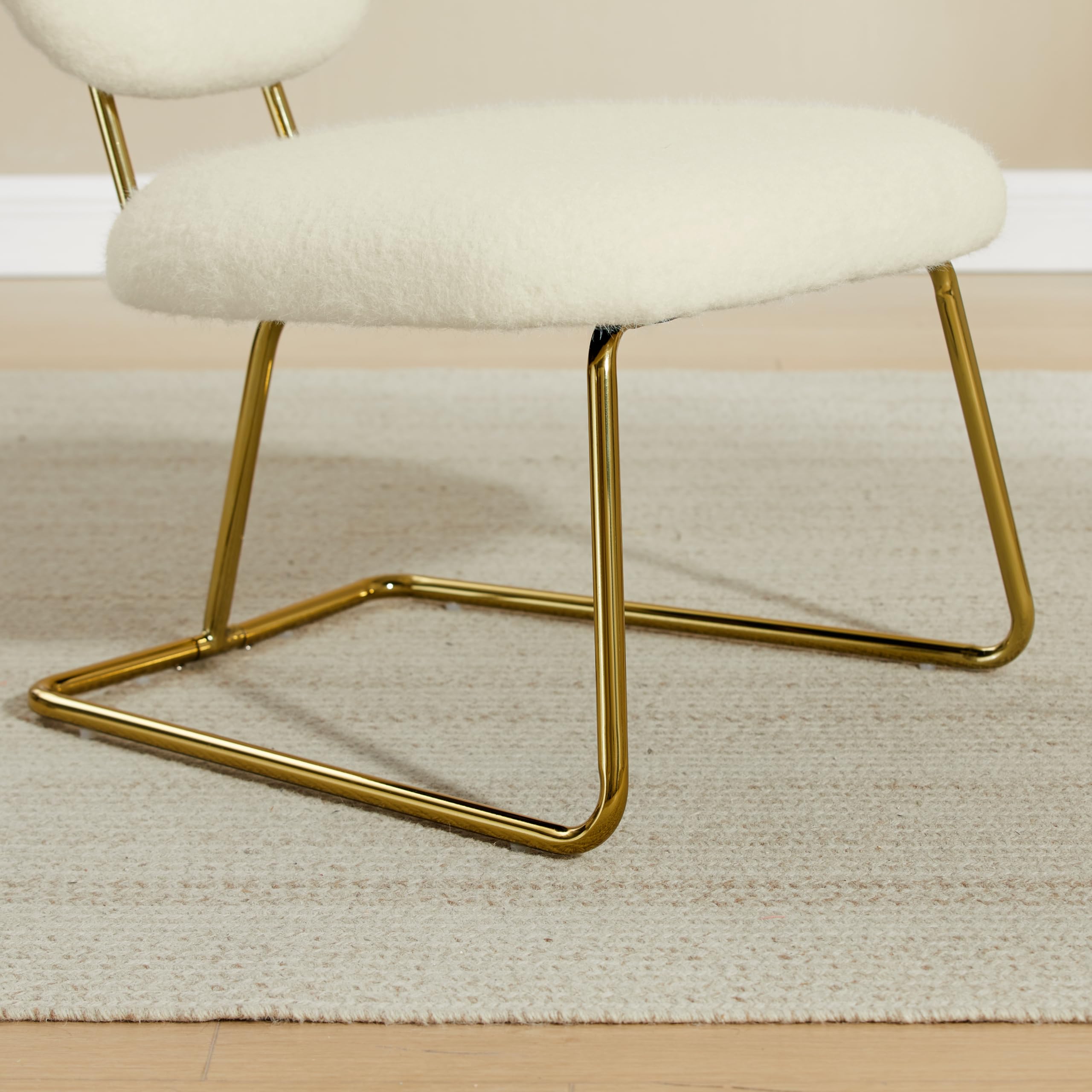 Zouron - Silla de Comedor con Patas Doradas, Silla de Oficina giratoria, Sillón de Terciopelo,sillón de salón con apoyabrazos y Asiento Acolchado Grueso, sillas de Cocina, Naranja