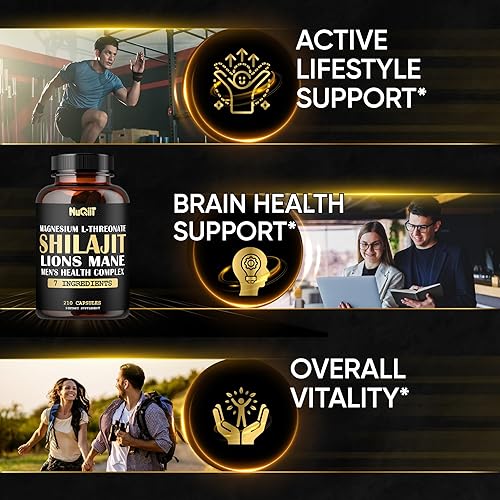 Miniatura 4 de Magnesio con melena de león, cápsulas Shilajit y complejo de salud masculina como Ashwagandha, raíz de maca y más - 210 cápsulas