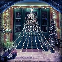 Vista 1 de Tira de luces con estrella para decoración de Navidad, luces de cadena para exteriores, 320 LED de 16.4 pies para adorno de árbol de Navidad