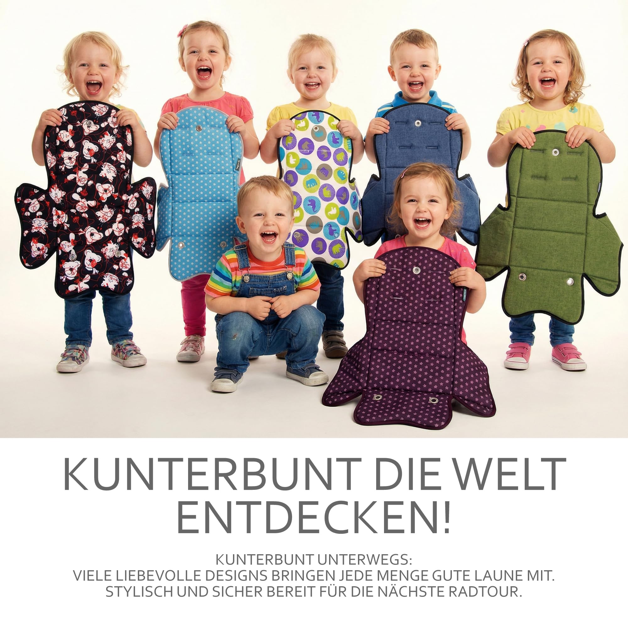 Ersatzbezug kompatibel mit Römer Kinderfahrradsitz – Weiches Ersatzpolster für Fahrradsitz Kinder – Sitzbezug, waschbar bei 30°C – Komfort Polster für Kinder Fahrradsitz MOD 5 (grau meliert)