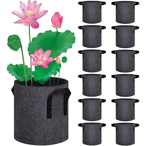 DECOHS 12 Pack Aquatic Plant Pots for Pond, Reusable Fabric