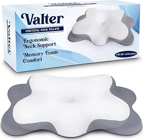 Miniatura 8 de VALTER Almohada cervical para el cuello para aliviar el dolor, almohada ortopédica de espuma viscoelástica para dormir boca abajo, soporte