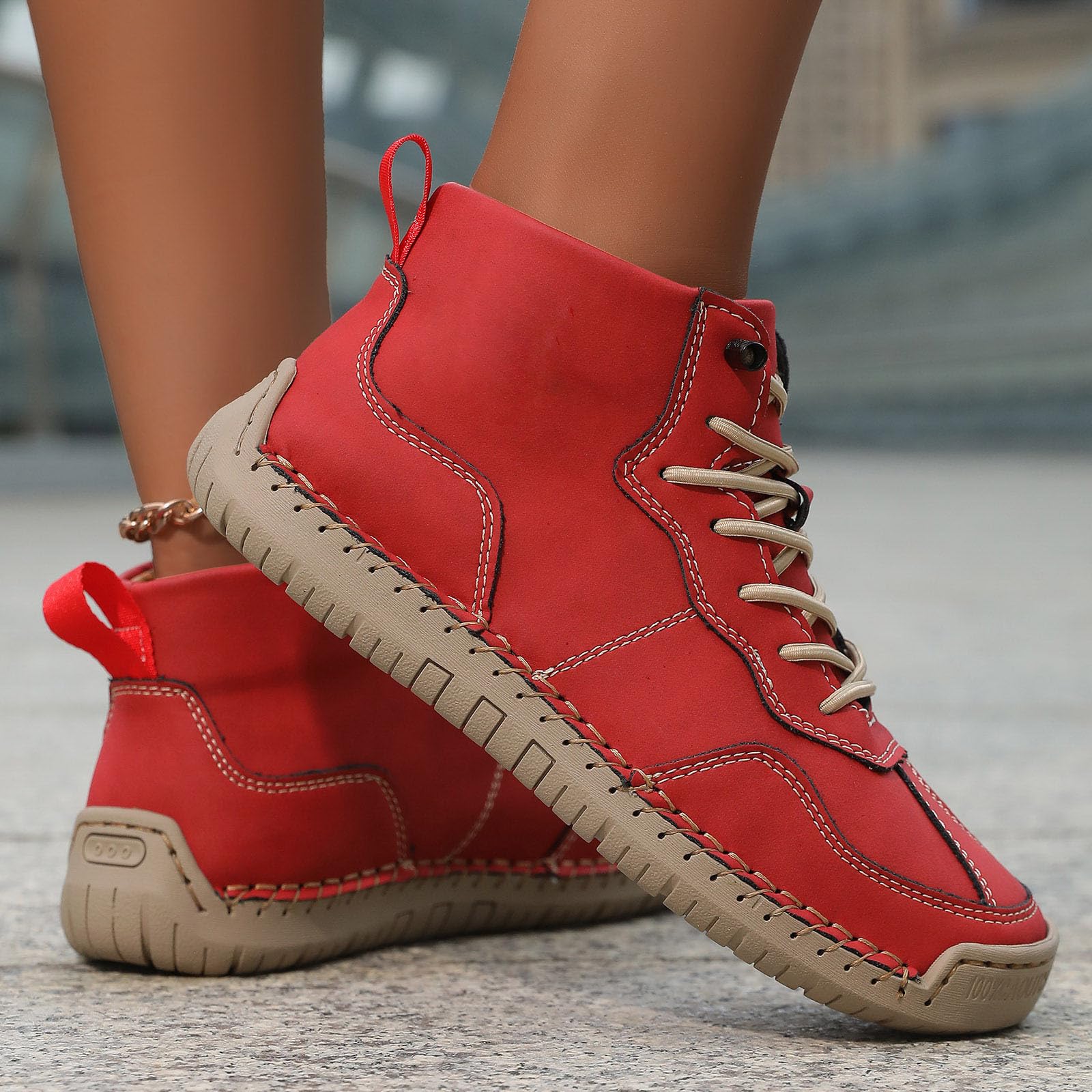 Generisch Tradycyjne damskie sneakersy ze sznurowaniem, oddychająca tkanina siateczkowa, eleganckie buty sportowe, buty rekreacyjne, buty na Oktoberfest, buty trekkingowe