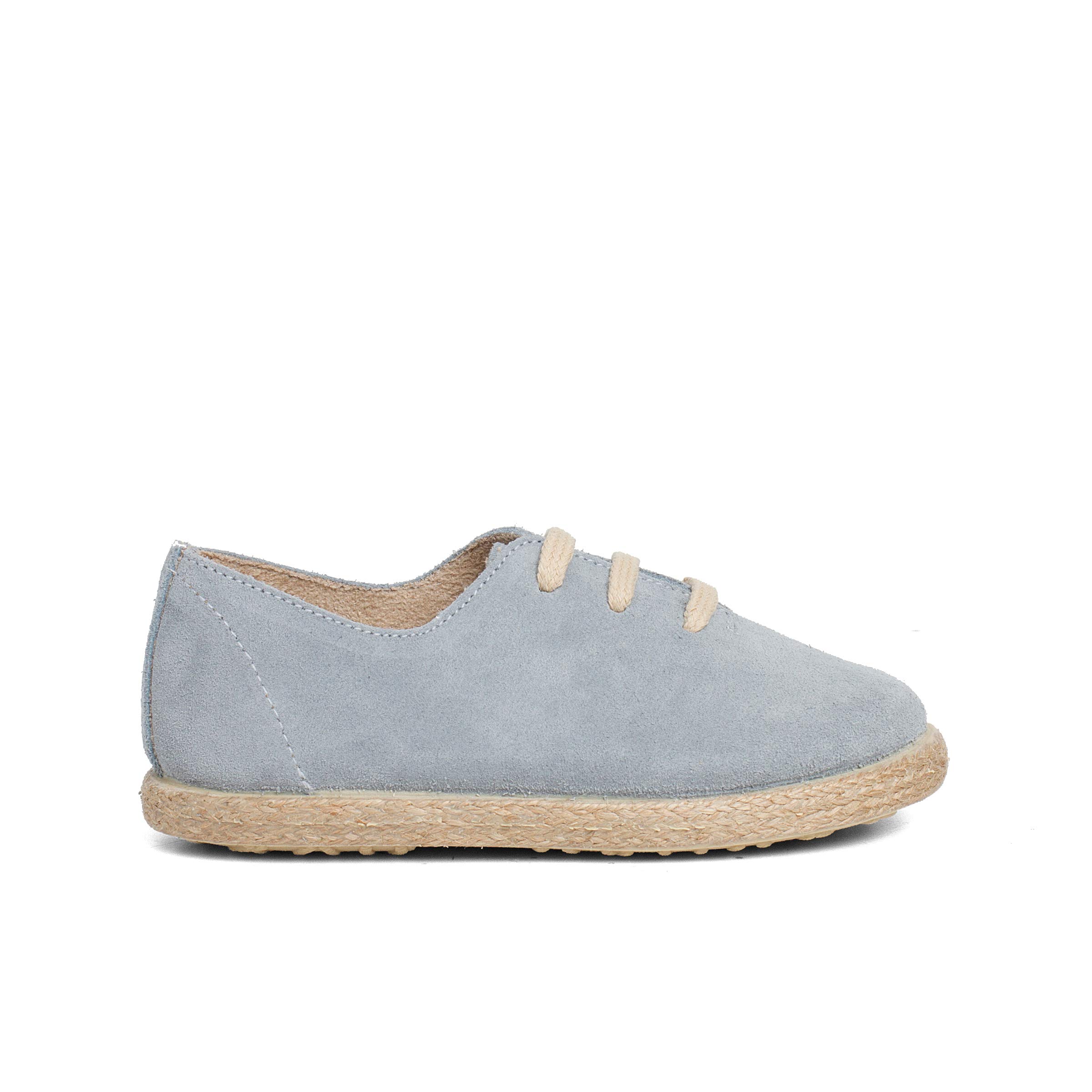 Pisamonas Zapatillas Cordones Serraje Y Yute Niños Talla 25 Color Celeste