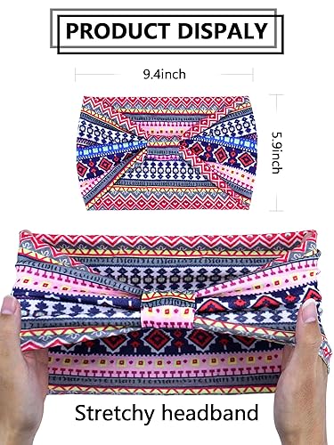 Miniatura 3 de Diademas anchas para mujer, anudadas, antideslizantes, suaves turbantes, accesorios para el cabello, bohemias, africanas, color sólido, para