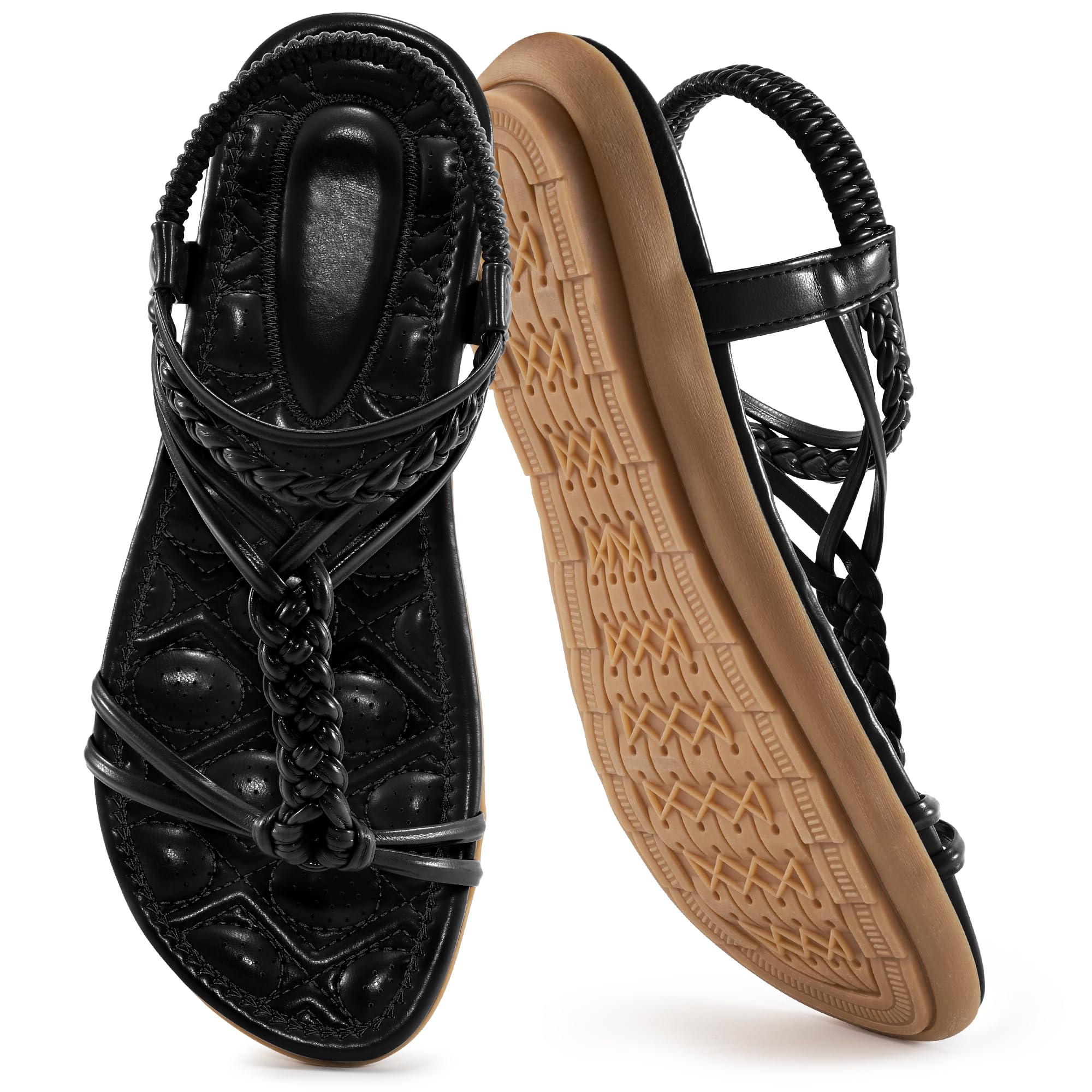 FUDYNMALC Womens Flat Sandals Summer: Trendy Beach Dress Shoes 2025 Casual Comfortable Walking Gladiator Footwear