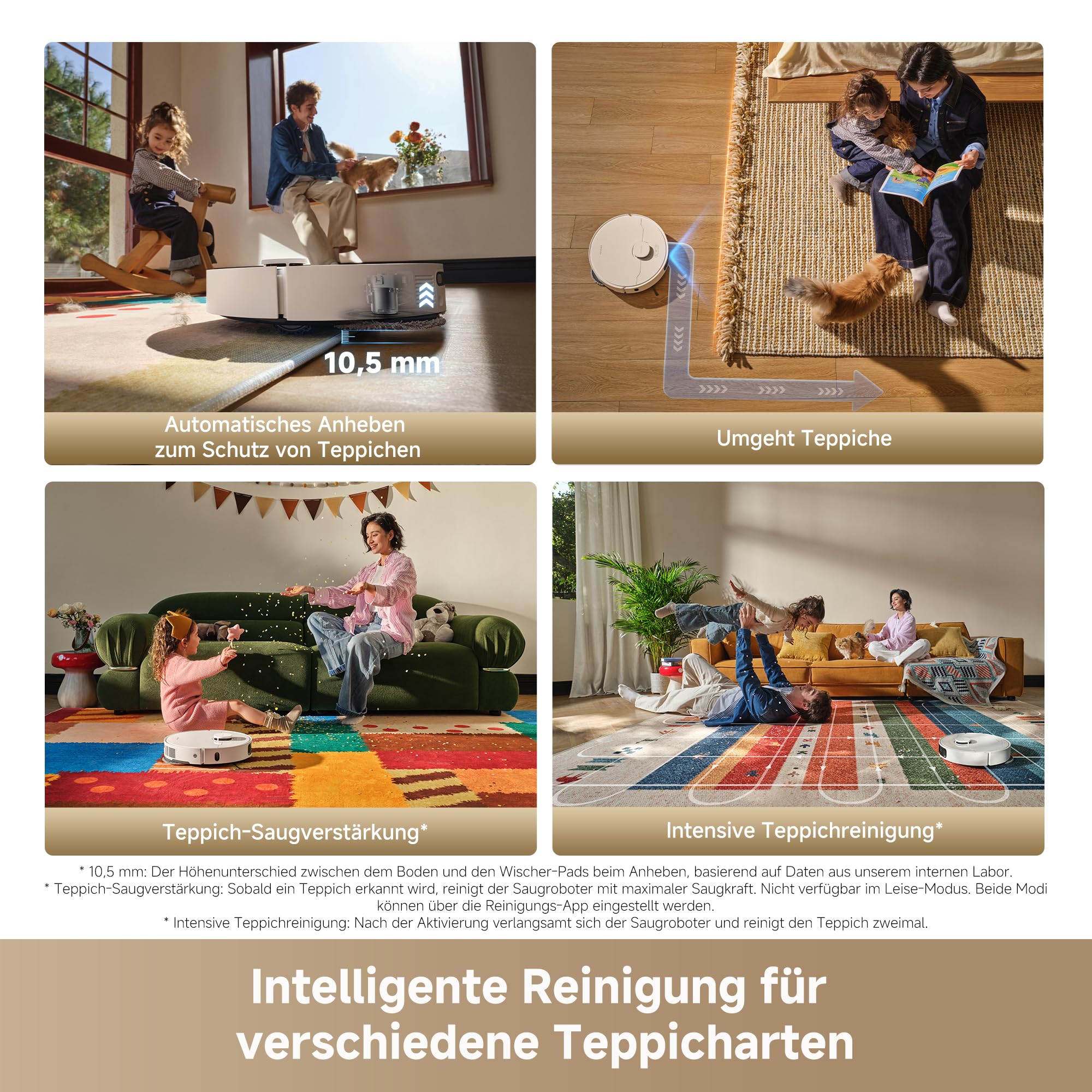 dreame L40 Ultra A Saugroboter mit Wischfunktion,dualem System gegen aufgewickelte Haare, 24.000 Pa Saugkraft, 10,5 mm Moppanhebung, Mopp-Selbstreinigung und intelligenter Hindernisvermeidung