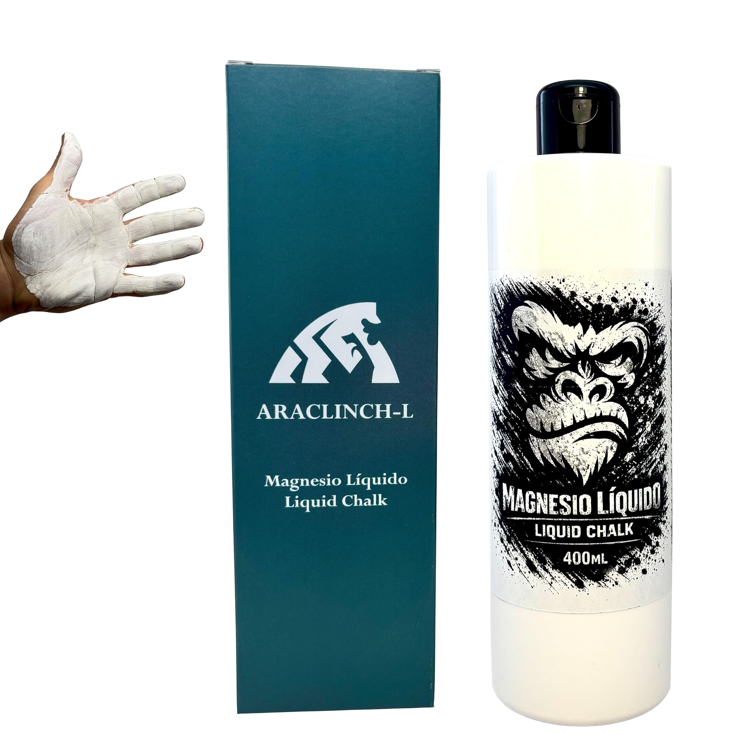 Magnesio Líquido 400mL para Escalada, Crossfit, Gimnasio, Agarre y Cuidado de Manos con Aloe Vera y Menta