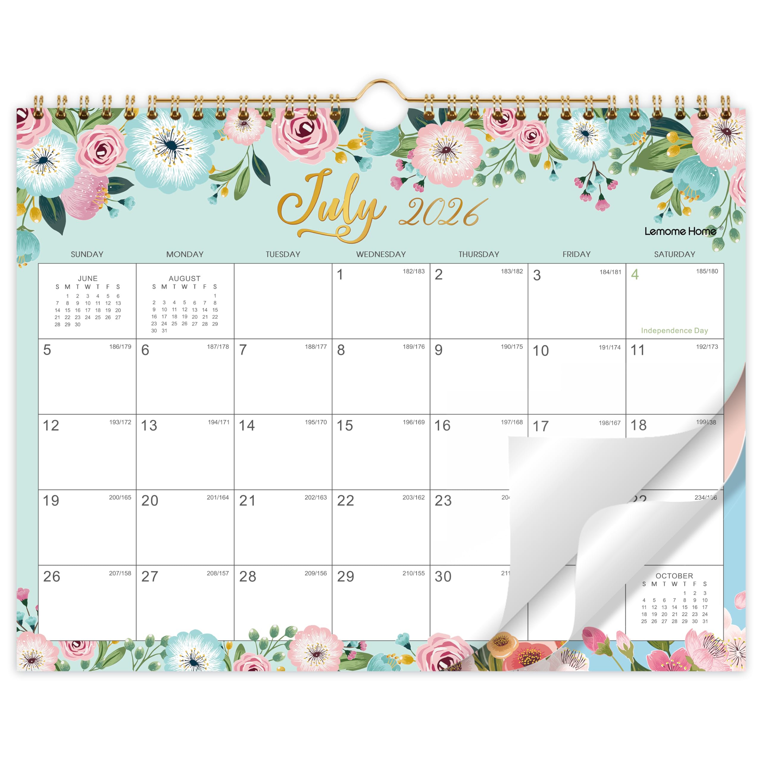 Calendar 2026-2027 - Wall Calendar 2026-2027, 11" x 8.5", JUL.2026 -DEC.2027, 18 Monthly Wall Planner Large, Hanging Hook, Wall Calendar With