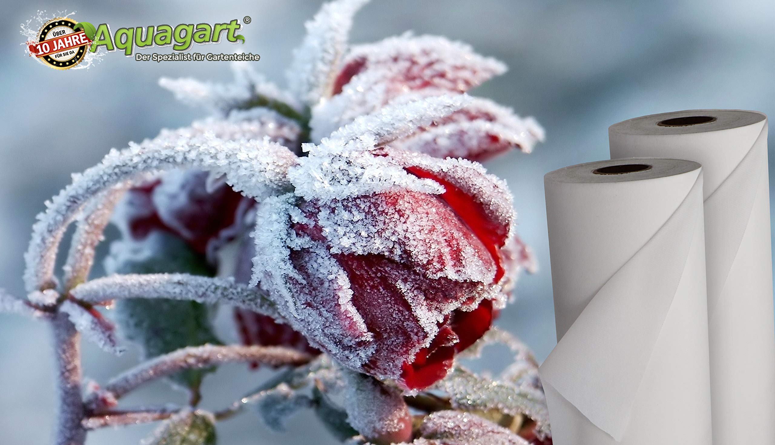 Aquagart Wintervlies 42m² Kälteschutz für Pﬂanzen I Thermovlies Garten I Winterschutzvlies reißfest I Frostschutzvlies Bäume I Pﬂanzenschutzvlies Winter I Abdeckvlies weiss 80g 1,4m breit