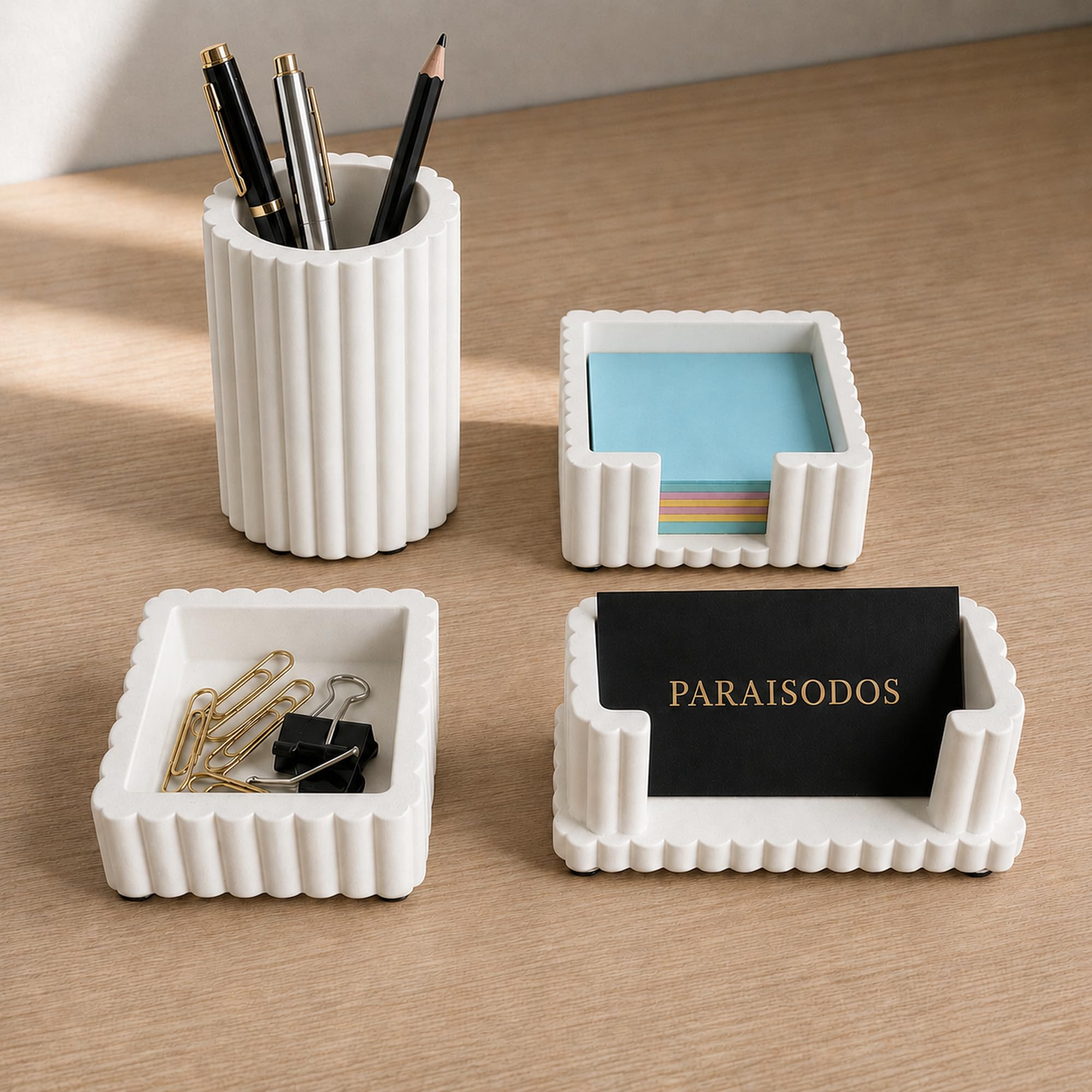 Concrete Desk Organizer Set of 4